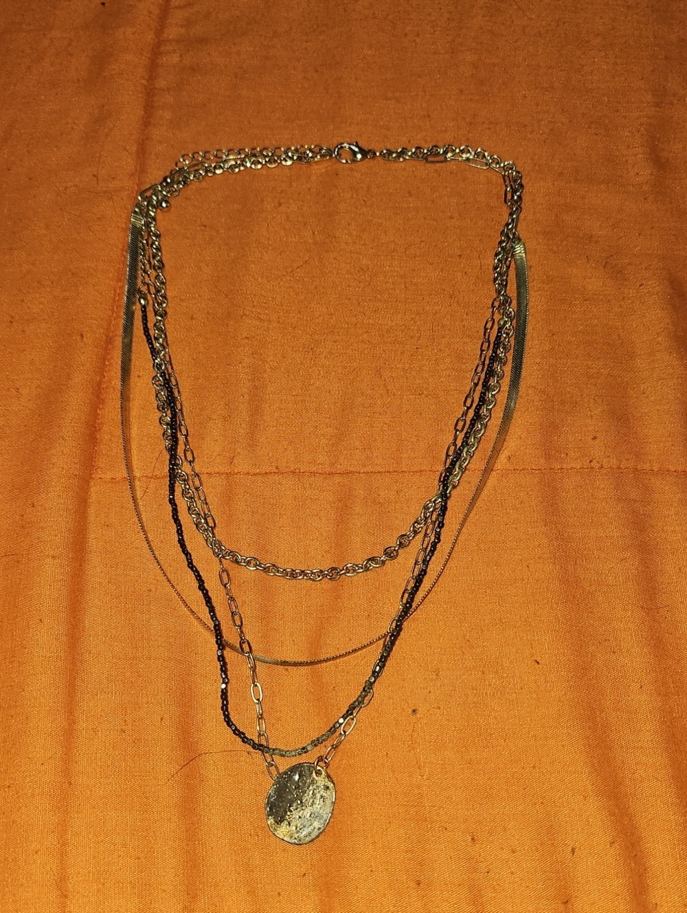 Womens Gold 4 Chain Necklace!! 4 Layers!! Super Cute